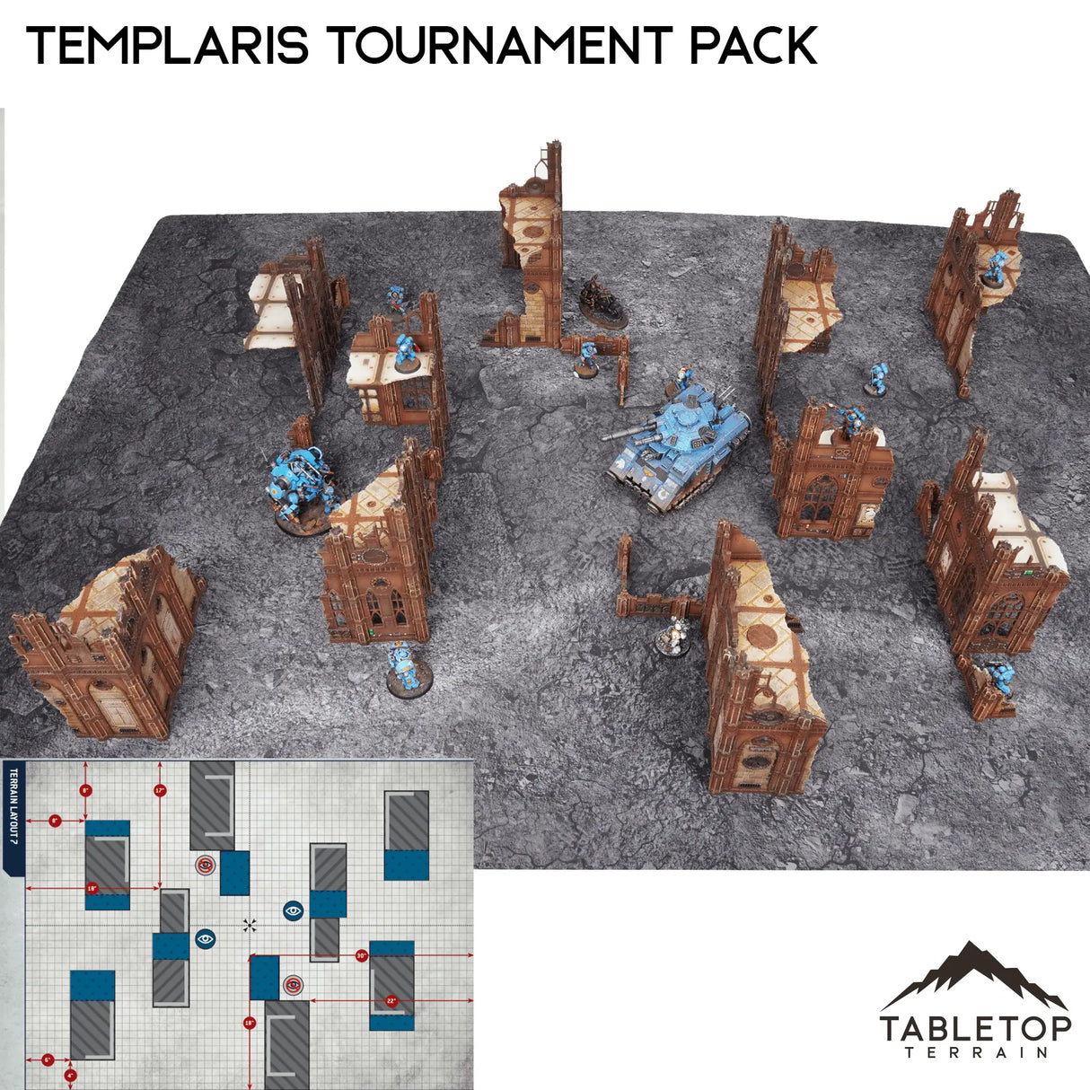 Tabletop Terrain Terrain Templaris Competitive Tournament Pack - Chapter Approved/Pariah Nexus Compatible 10e Table Set