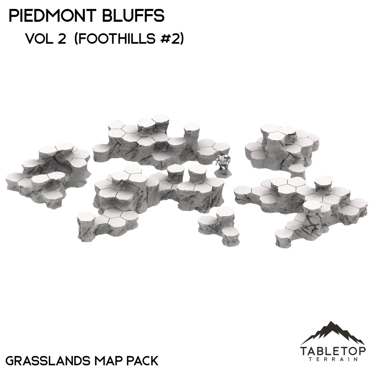 Tabletop Terrain Terrain Vol 2 (Foothills #2) HEXTECH Piedmont Bluffs Map Hill Set - 6mm