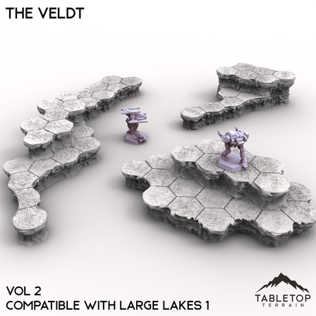 Tabletop Terrain Terrain Vol 2 (Large Lakes 1) HEXTECH The Veldt Map Hill Sets-6mm