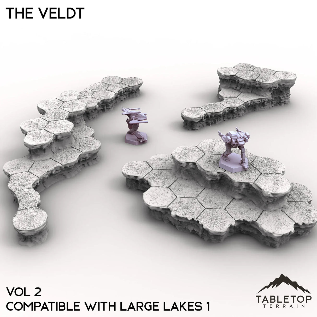 Tabletop Terrain Terrain Vol 2 (Large Lakes 1) HEXTECH The Veldt Map Hill Sets-6mm