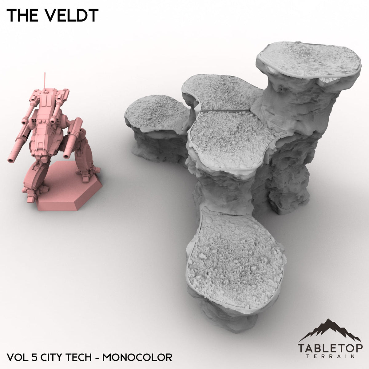Tabletop Terrain Terrain Vol 5 (City Tech) / Monocolor (Grey) HEXTECH The Veldt Map Hill Sets-6mm