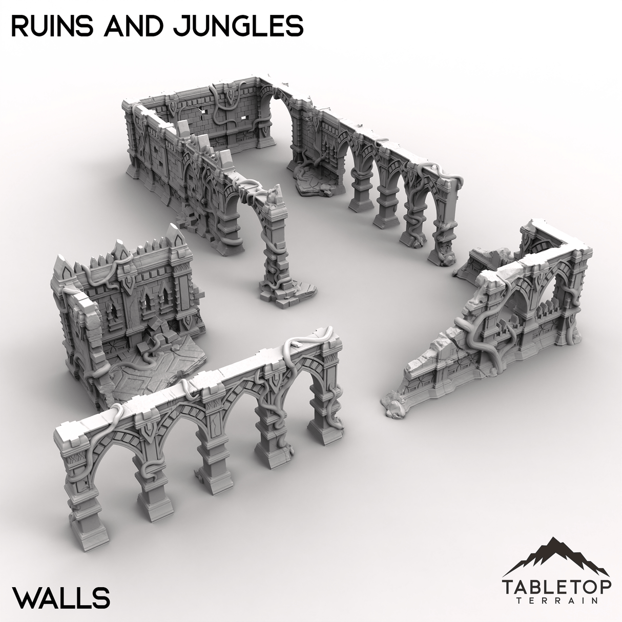 Tabletop Terrain Terrain Walls / 32mm Ruins and Jungles