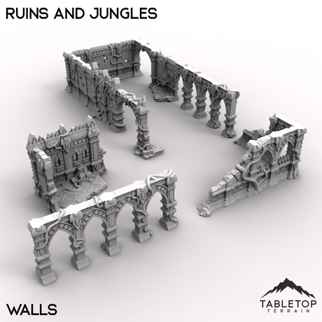 Tabletop Terrain Terrain Walls / 32mm Ruins and Jungles