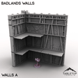 Tabletop Terrain Terrain Walls A / 32mm Badlands Walls