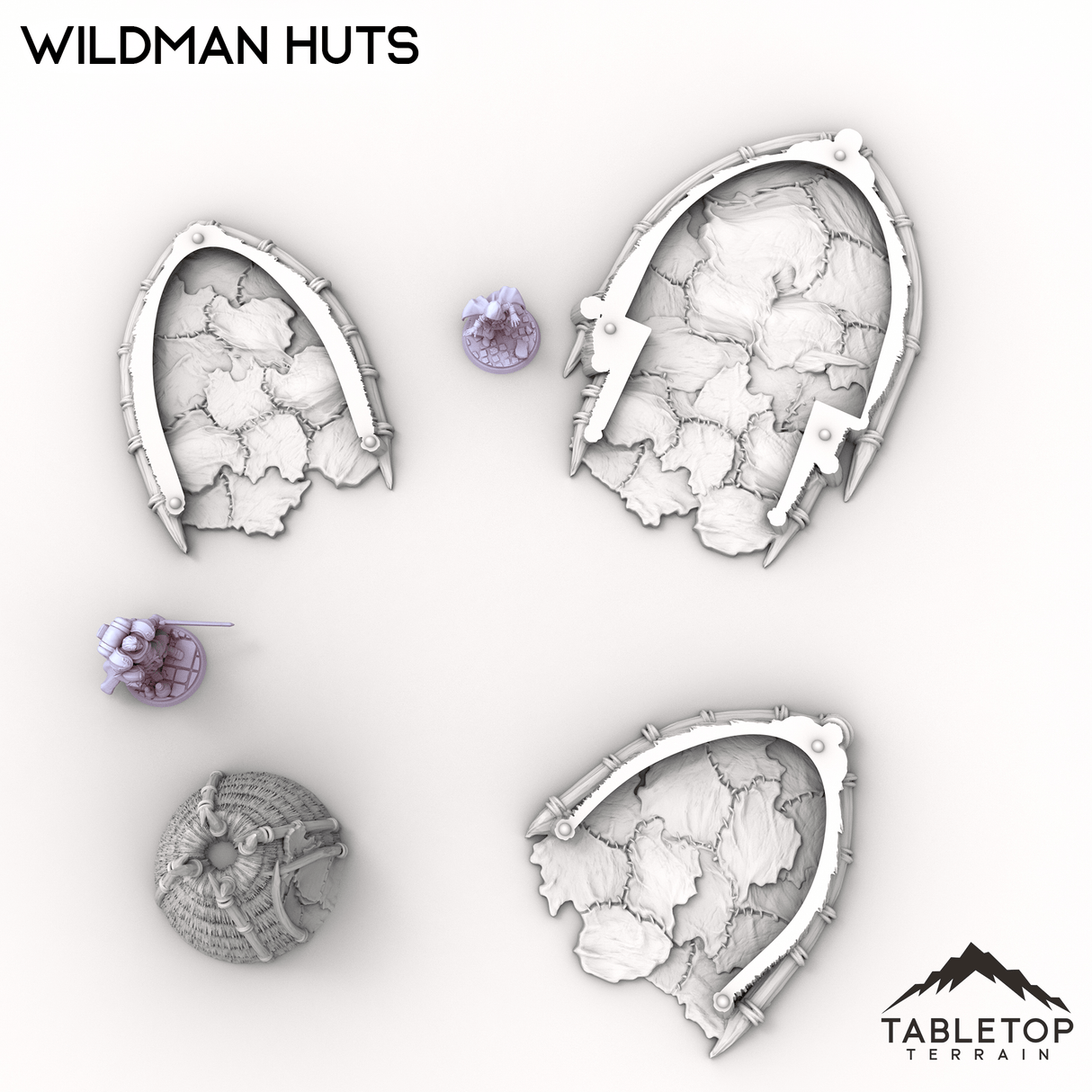 Tabletop Terrain Terrain Wildman Huts - Kingdom of Saxonia