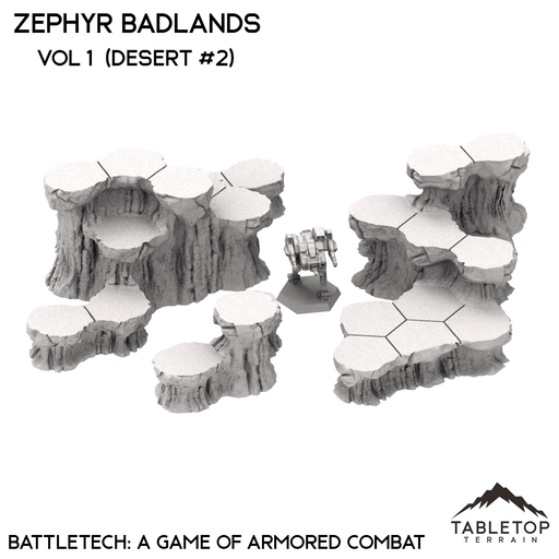 Tabletop Terrain Terrain Zephyr Badlands Map Hill Sets - Hextech - 6mm