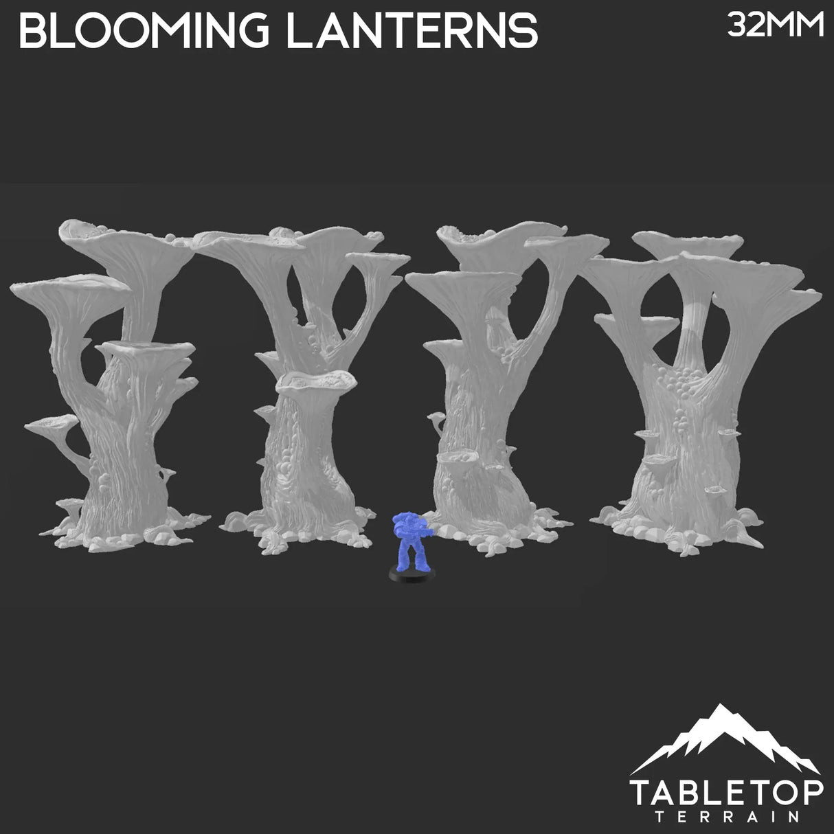 Tabletop Terrain Trees Blooming Lanterns - Fantasy Scatter Terrain / Trees