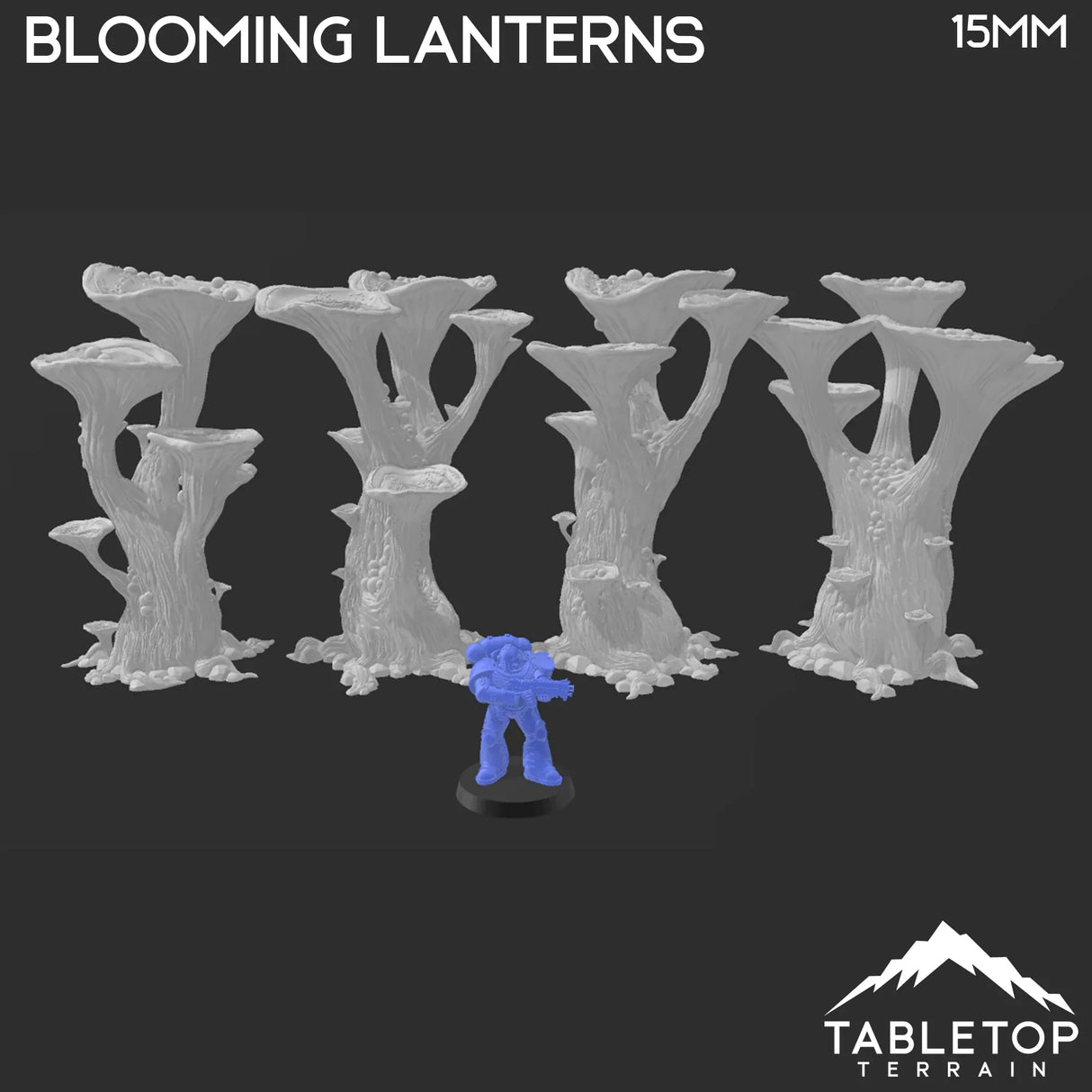 Tabletop Terrain Trees Blooming Lanterns - Fantasy Scatter Terrain / Trees