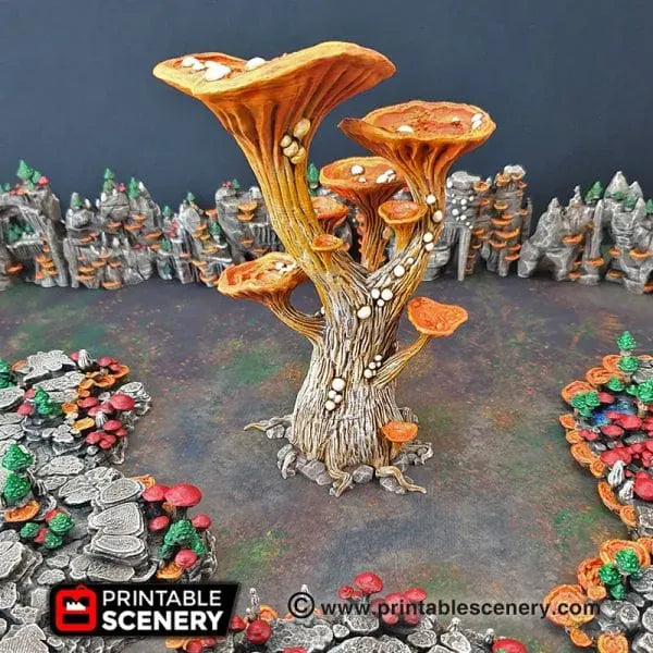 Tabletop Terrain Trees Blooming Lanterns - Fantasy Scatter Terrain / Trees