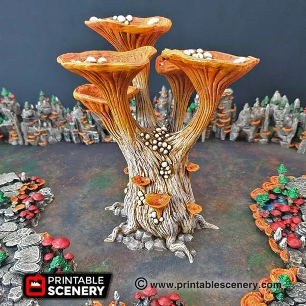 Tabletop Terrain Trees Blooming Lanterns - Fantasy Scatter Terrain / Trees