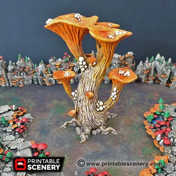 Tabletop Terrain Trees Blooming Lanterns - Fantasy Scatter Terrain / Trees