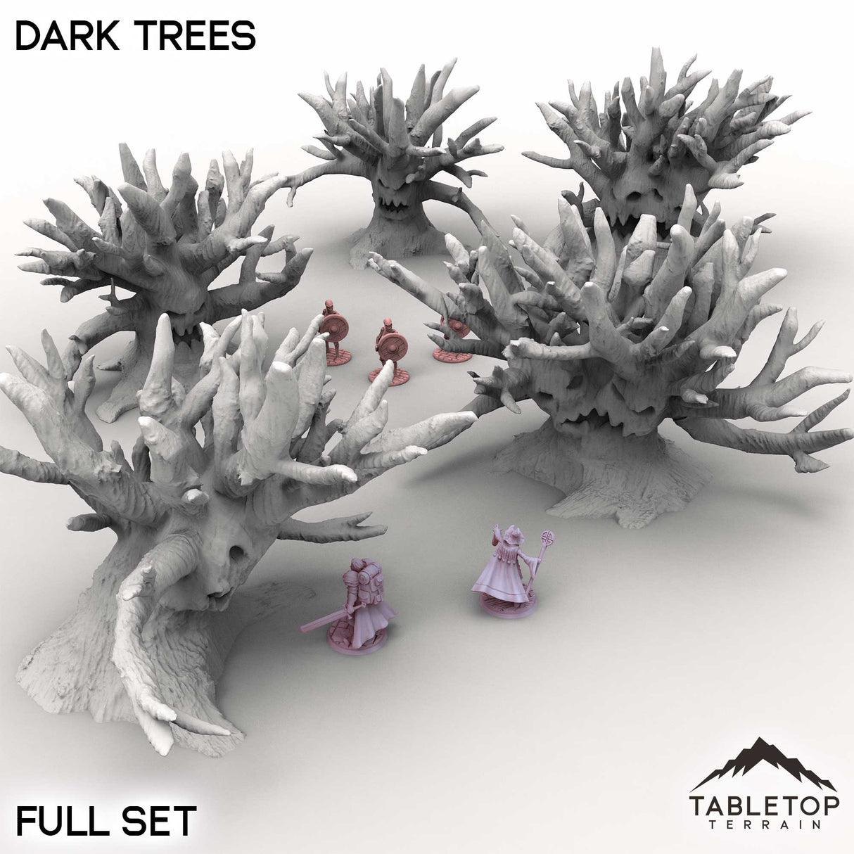 Tabletop Terrain Trees Full Set / 32mm Dark Trees
