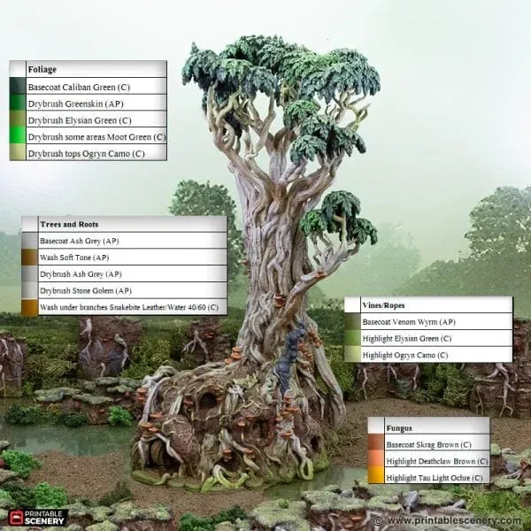 Tabletop Terrain Trees Giant Swamp Tree and Hovel - The Gloaming Swamp