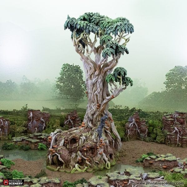 Tabletop Terrain Trees Giant Swamp Tree and Hovel - The Gloaming Swamp