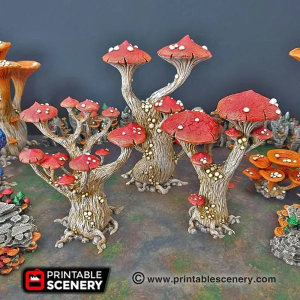 Tabletop Terrain Trees Magic Mushrooms - Fantasy Scatter Terrain / Trees
