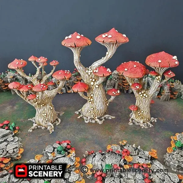 Tabletop Terrain Trees Magic Mushrooms - Fantasy Scatter Terrain / Trees