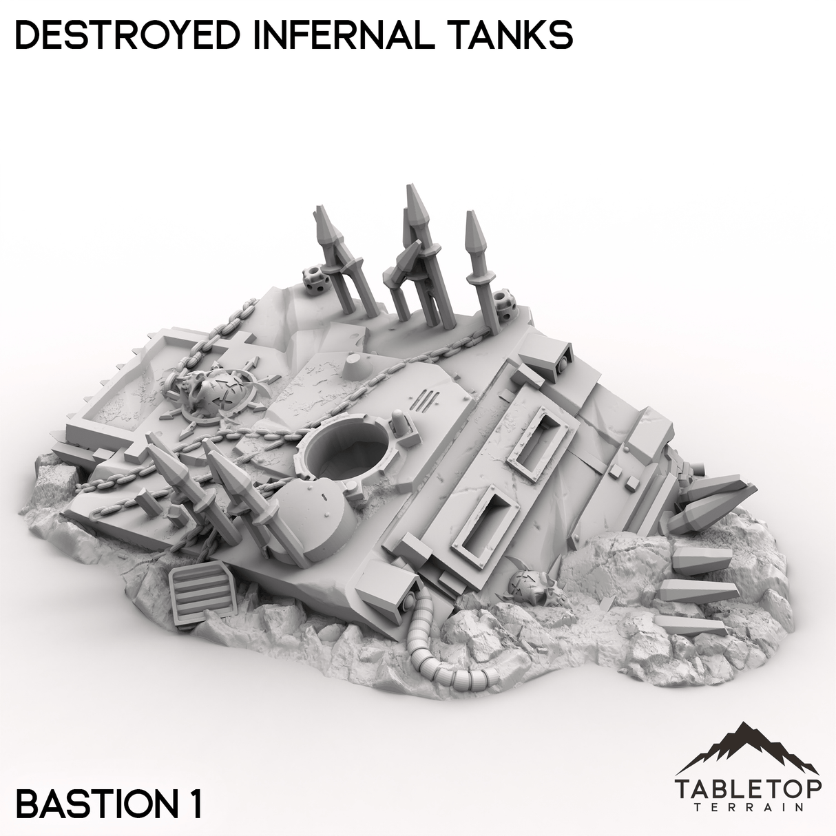 Tabletop Terrain Vehicle Destroyed Infernal Tanks