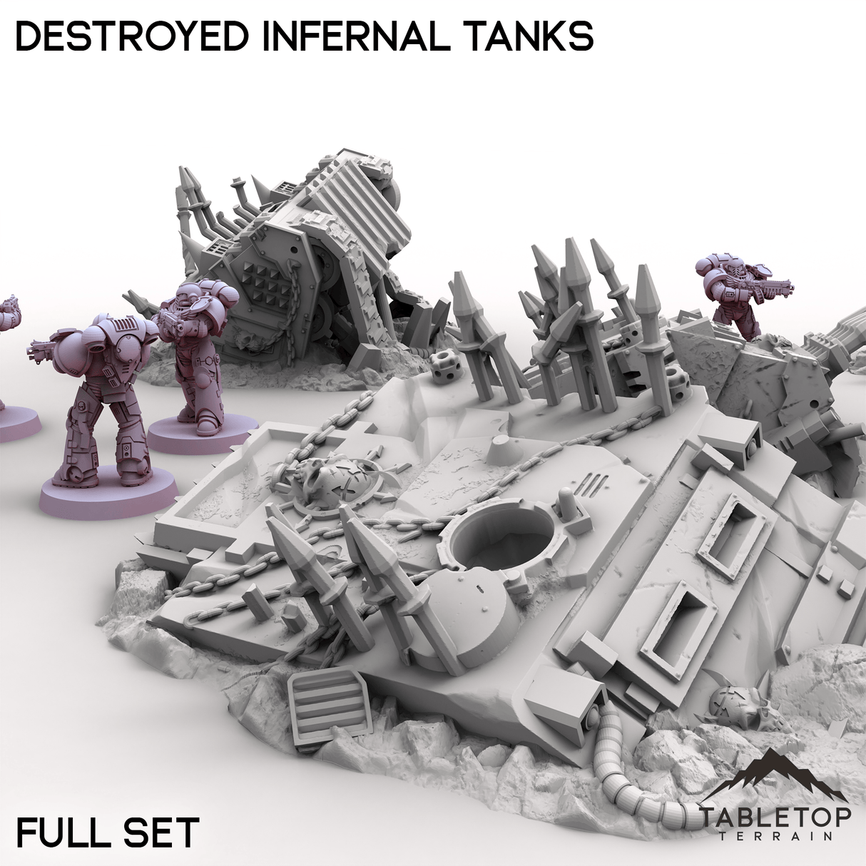 Tabletop Terrain Vehicle Destroyed Infernal Tanks