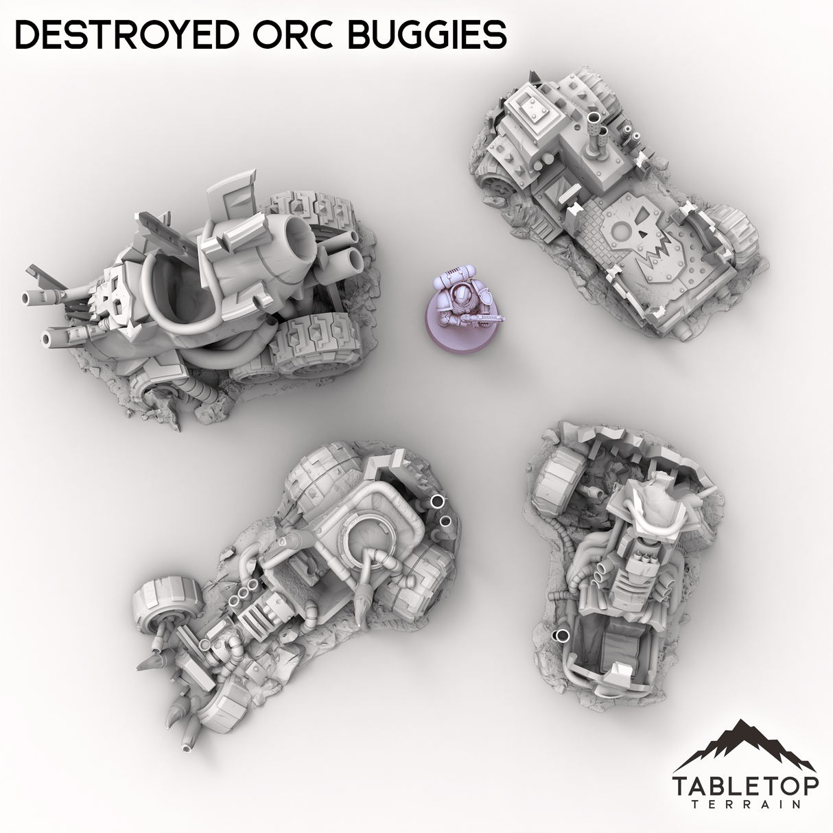 Tabletop Terrain Vehicle Destroyed Orc Buggies