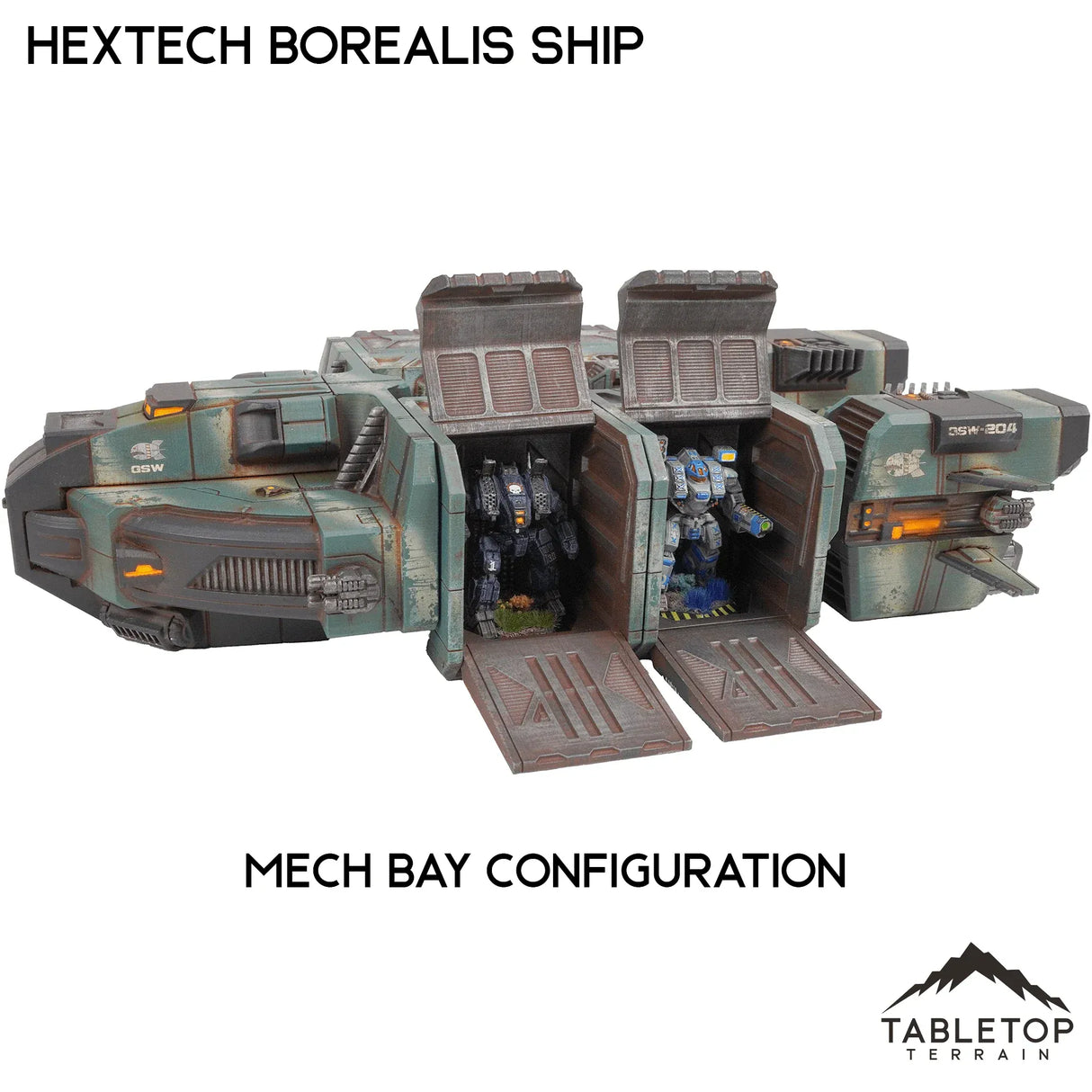 Tabletop Terrain Vehicle Mech Bay Configuration HEXTECH Borealis Ship- 6mm