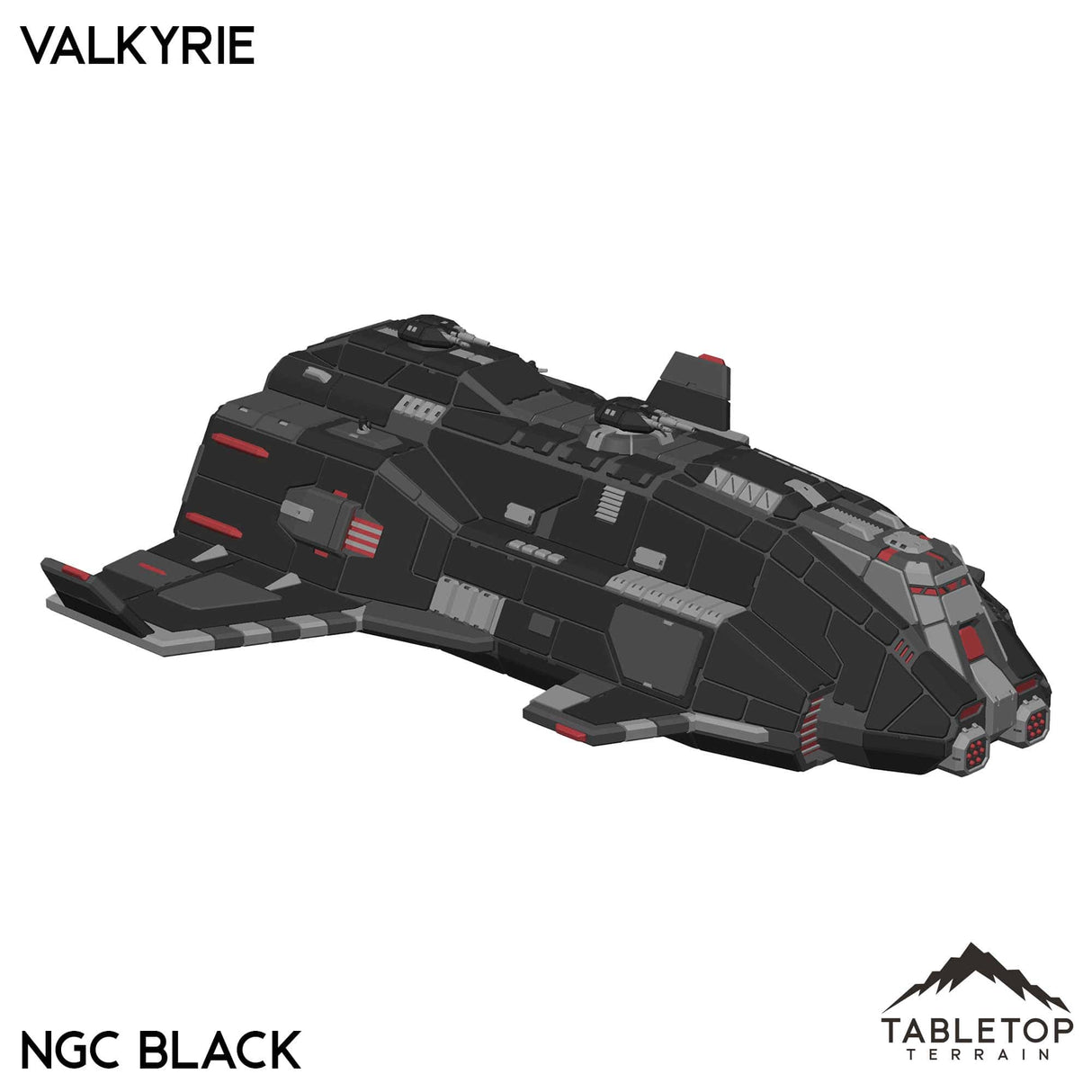 Tabletop Terrain Vehicle NextGen Color- Black Valkyrie Dropship