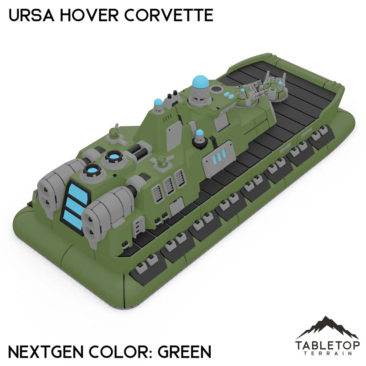 Tabletop Terrain Vehicle NextGen Color- Green Ursa Hover Corvette