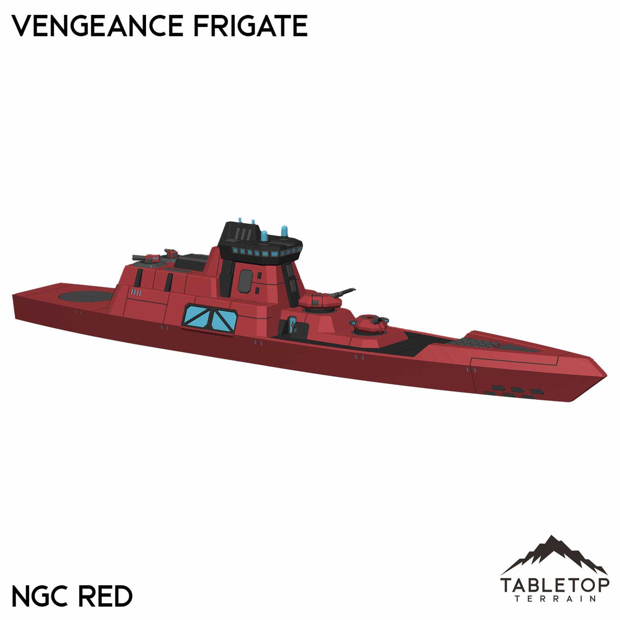 Tabletop Terrain Vehicle NextGen Color- Red Vengeance Frigate