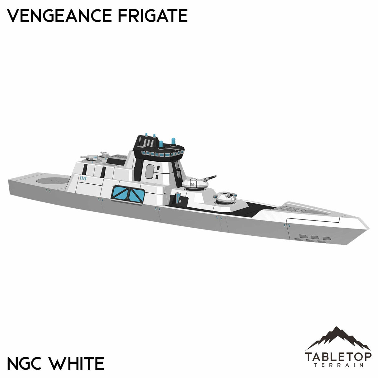 Tabletop Terrain Vehicle NextGen Color- White Vengeance Frigate