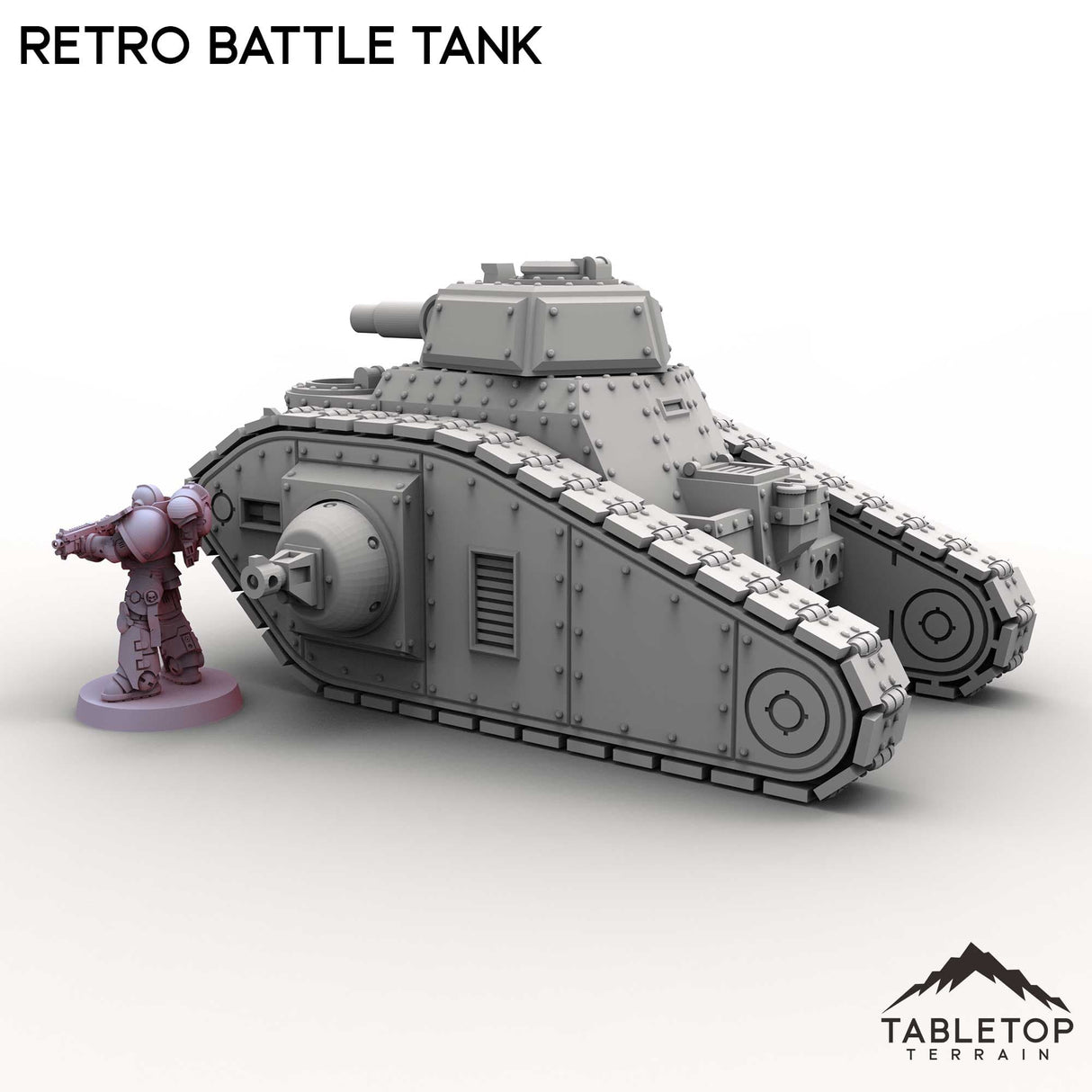Tabletop Terrain Vehicle Retro Battle Tank