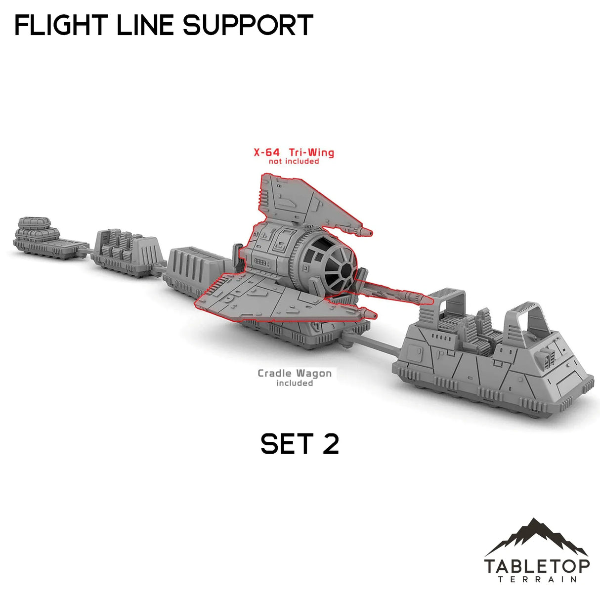 Tabletop Terrain Vehicle Set 2 Flight Line Support Cargo Trolleys