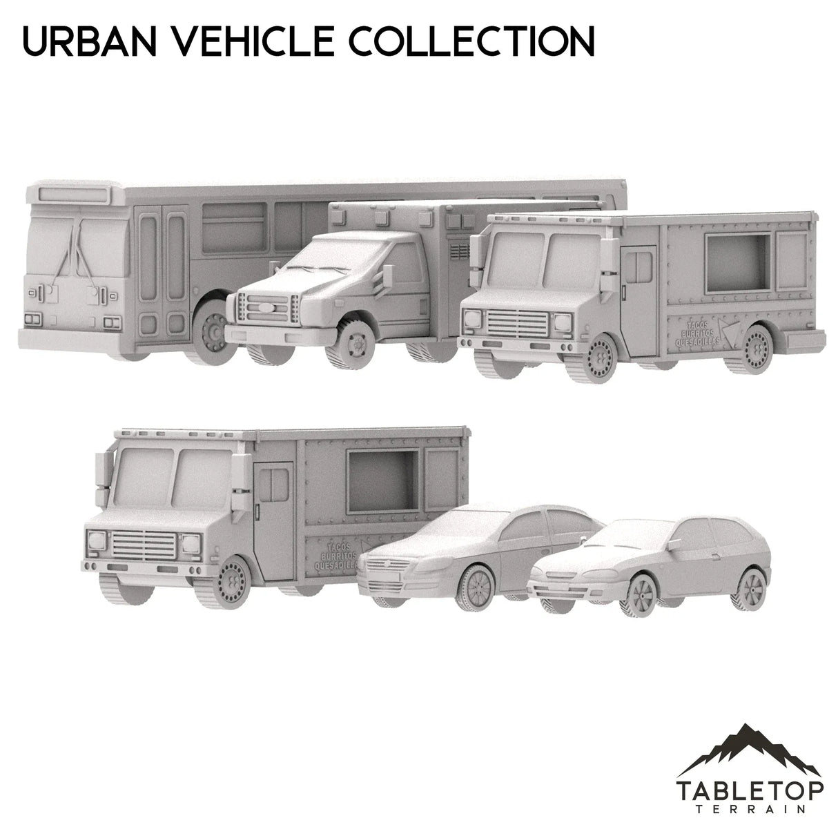 Tabletop Terrain Vehicle Urban Vehicle Collection - Marvel Crisis Protocol Vehicle Set