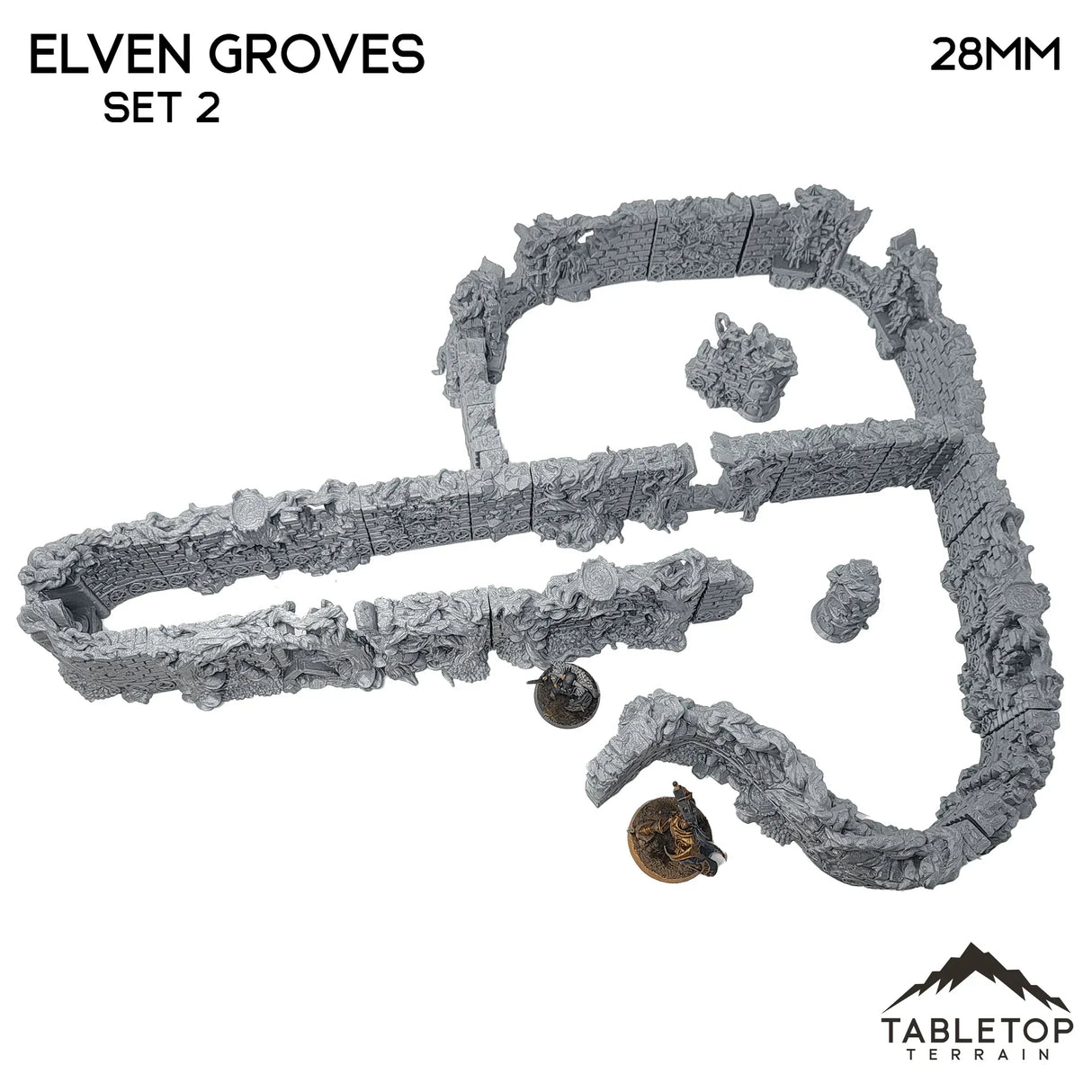 Tabletop Terrain Walls 32mm / 2 Elven Grove - Fantasy Terrain
