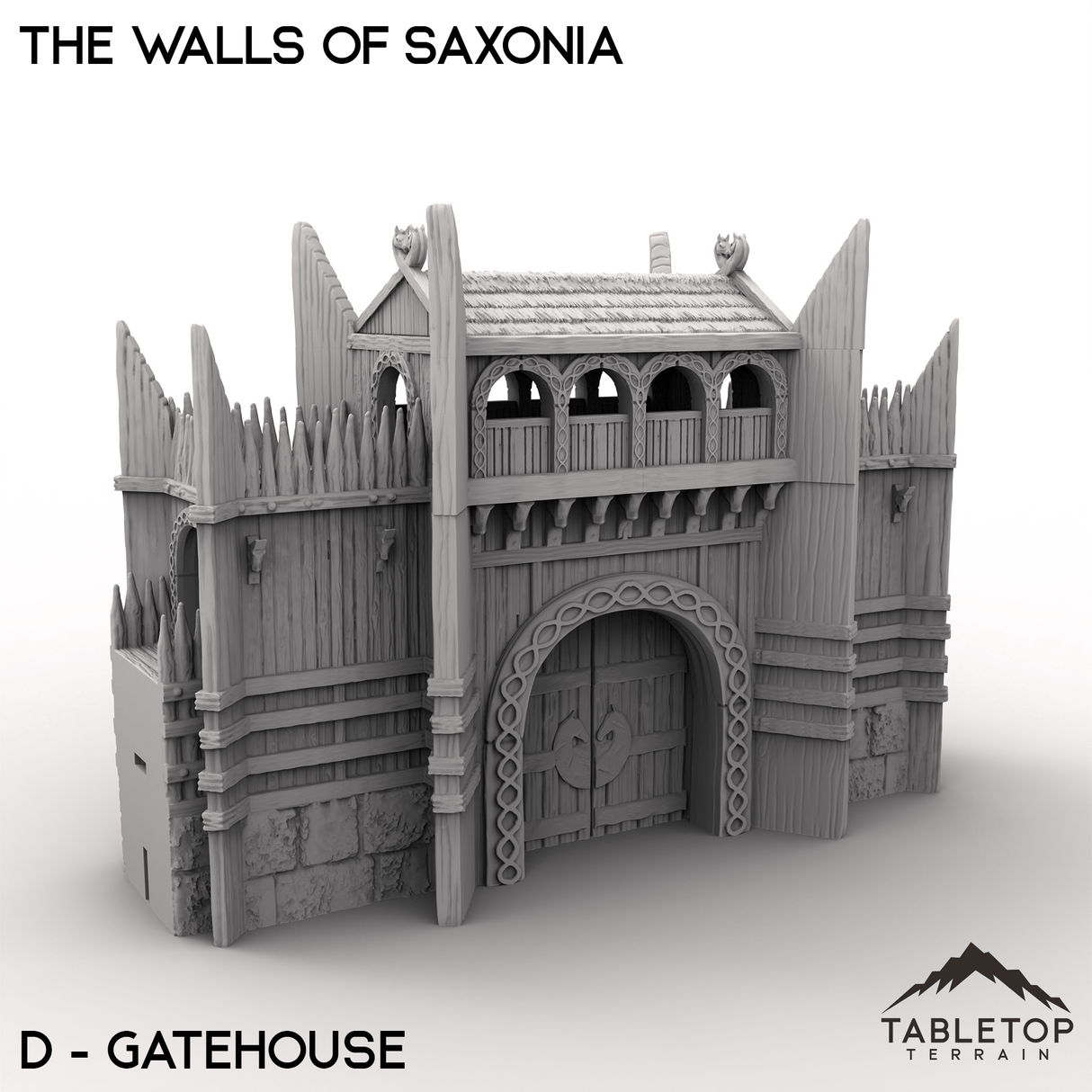Tabletop Terrain Walls 32mm / D - Gatehouse The Walls of Saxonia - Kingdom of Saxonia