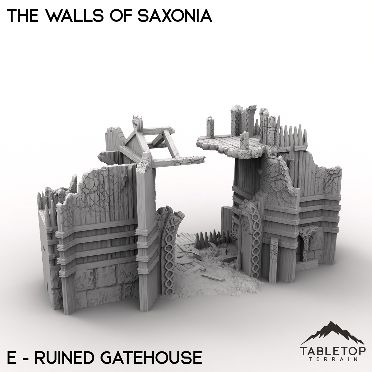 Tabletop Terrain Walls 32mm / E - Ruined Gatehouse The Walls of Saxonia - Kingdom of Saxonia