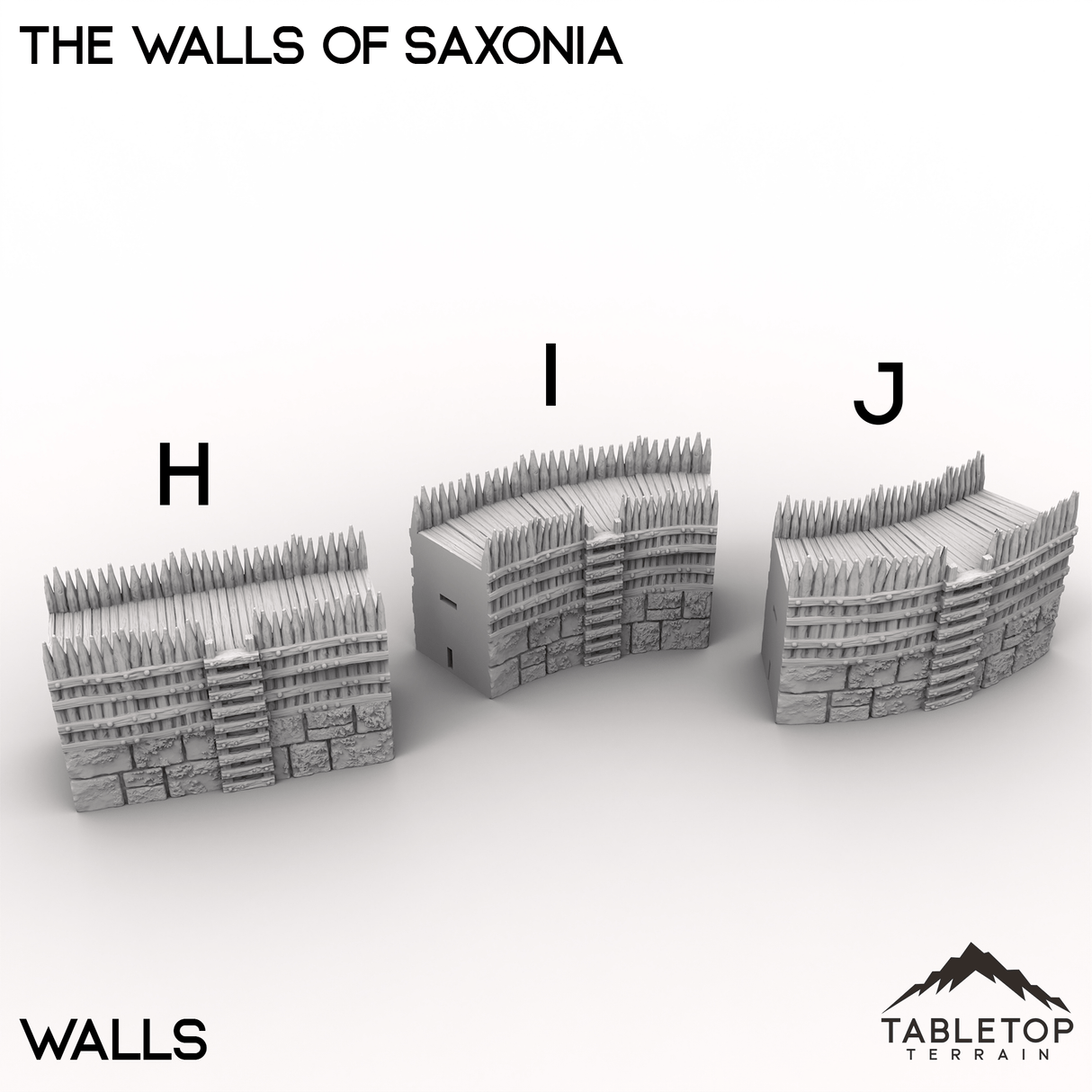 Tabletop Terrain Walls 32mm / H - Straight The Walls of Saxonia - Kingdom of Saxonia