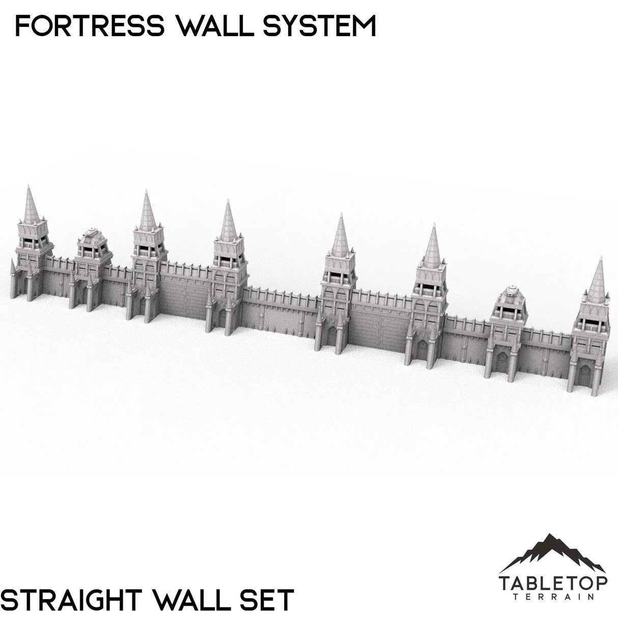 Tabletop Terrain Walls 32mm / Straight Wall Set Apocalypse Fortress Wall System