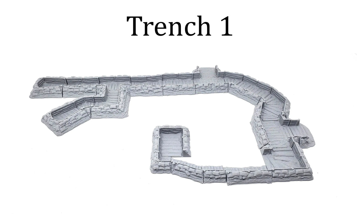 Tabletop Terrain Walls 32mm / Trench 1 Infantry Trenches - WWII Terrain