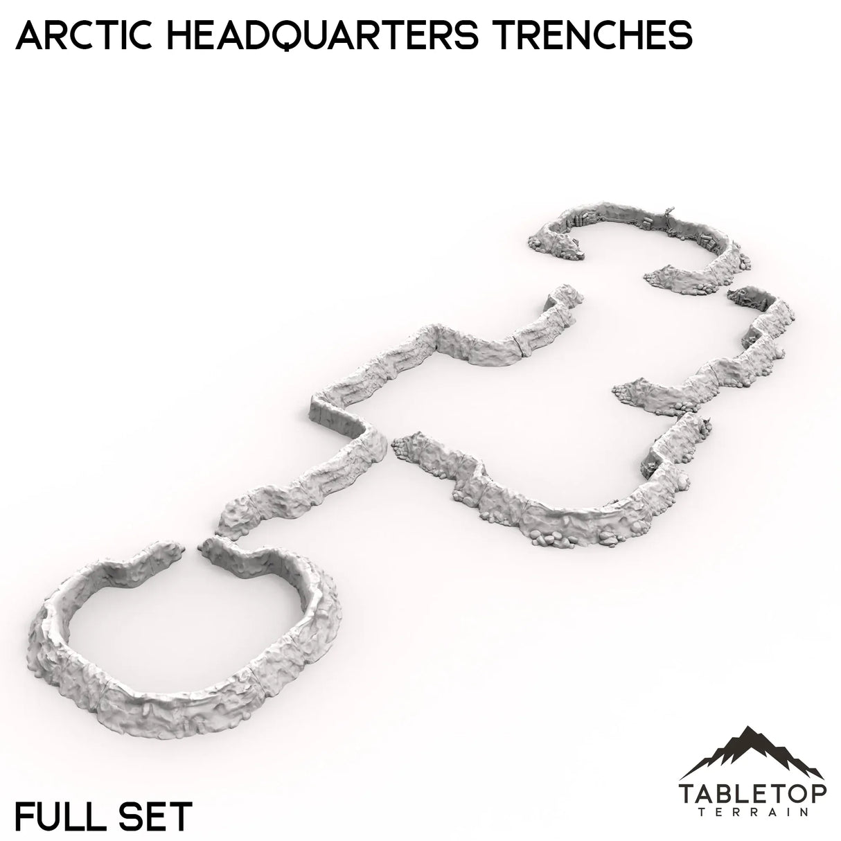 Tabletop Terrain Walls 40mm / Full Set Arctic Headquarters Trenches