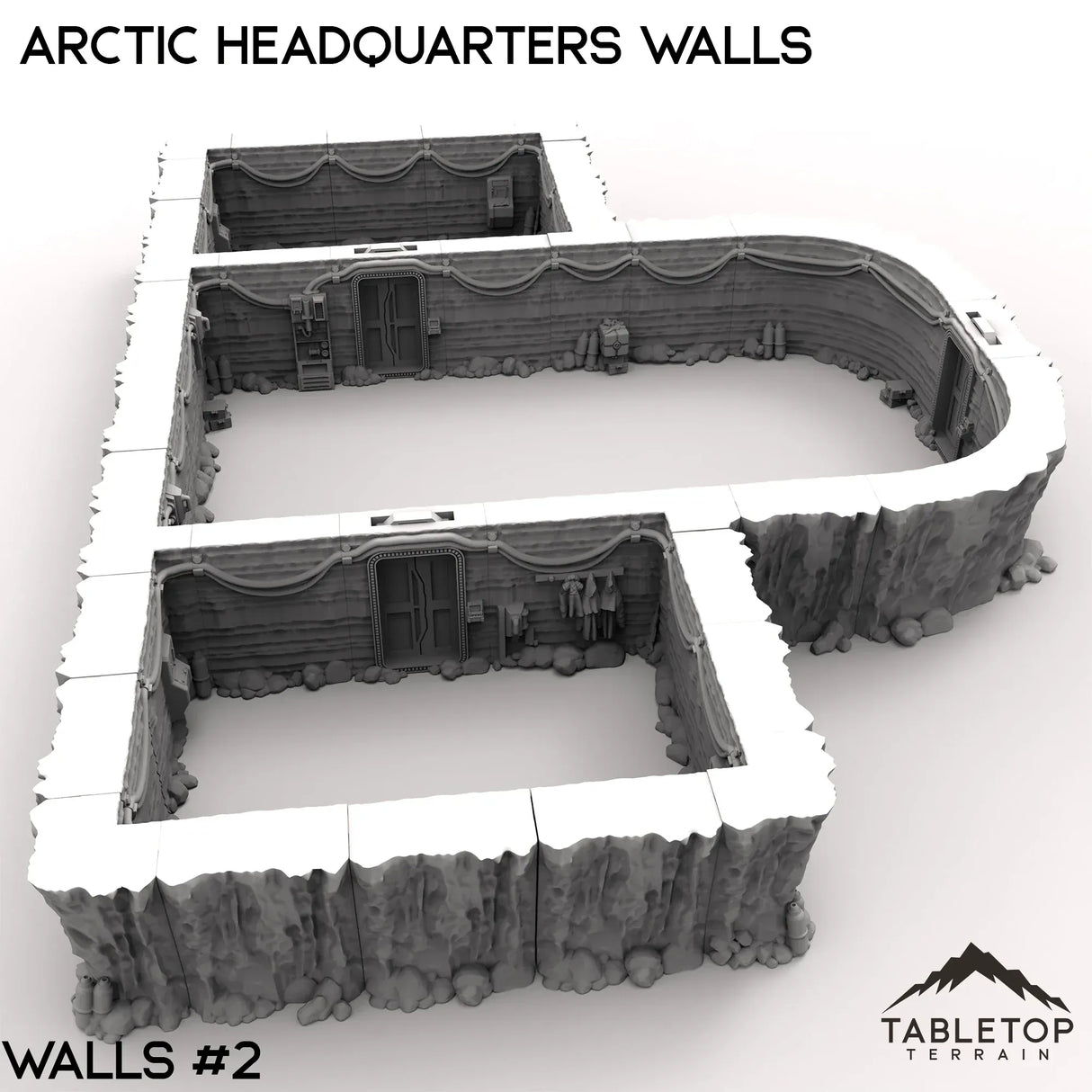 Tabletop Terrain Walls 40mm / Walls 2 Arctic Headquarters Walls