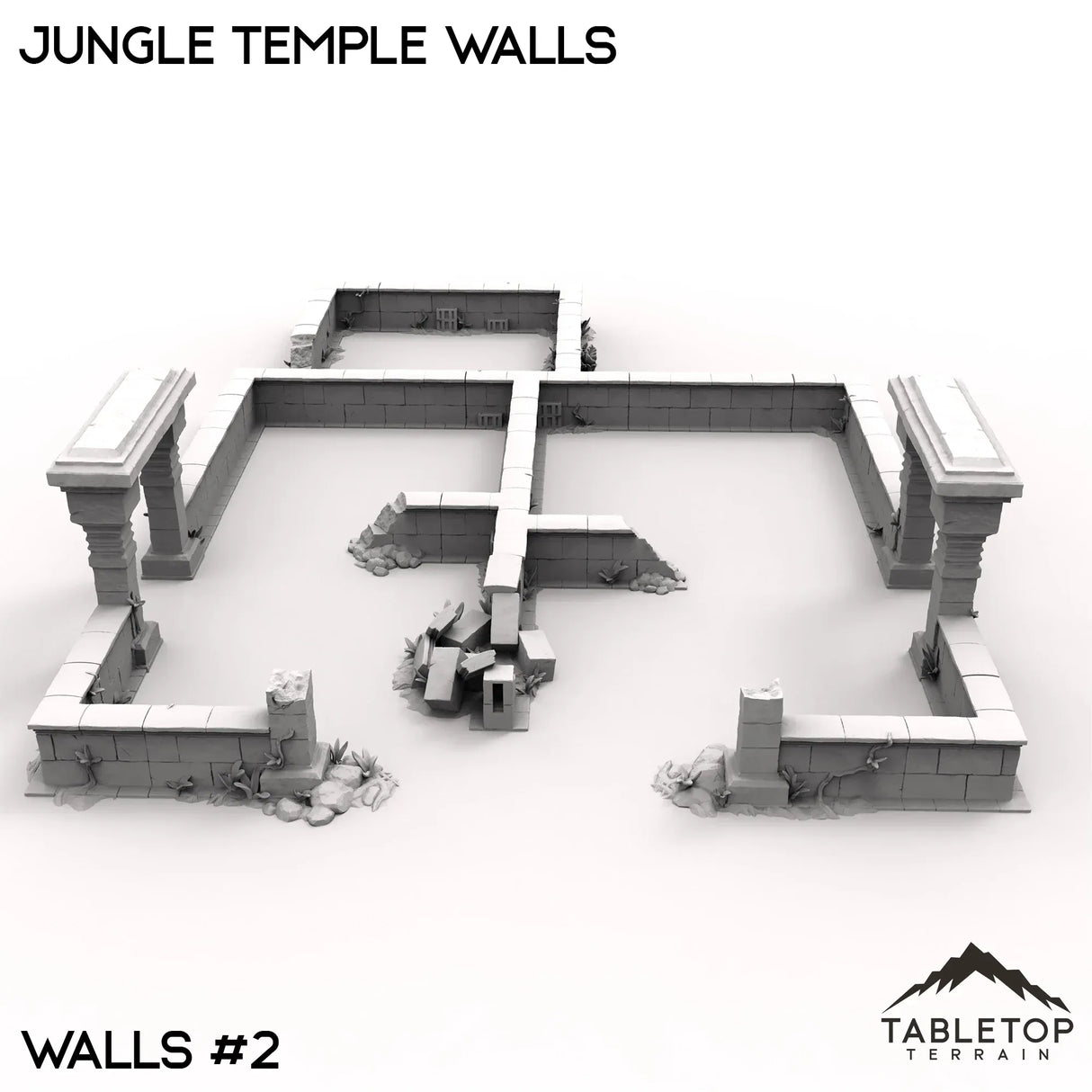 Tabletop Terrain Walls 40mm / Walls 2 Jungle Temple Walls