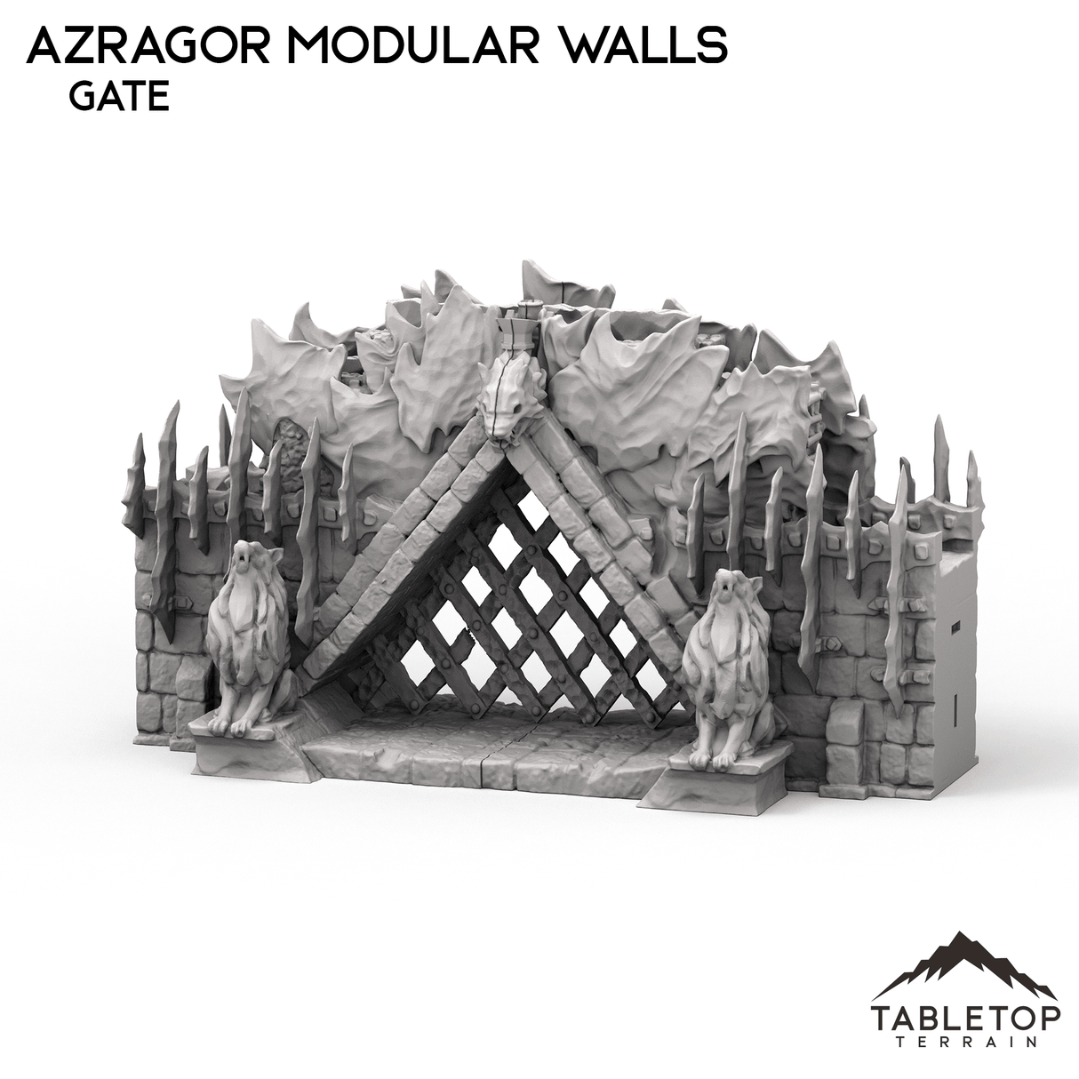 Tabletop Terrain Walls Azragor Modular Walls + Gate - Kingdom of Azragor