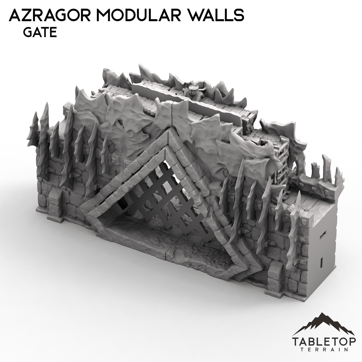 Tabletop Terrain Walls Azragor Modular Walls + Gate - Kingdom of Azragor