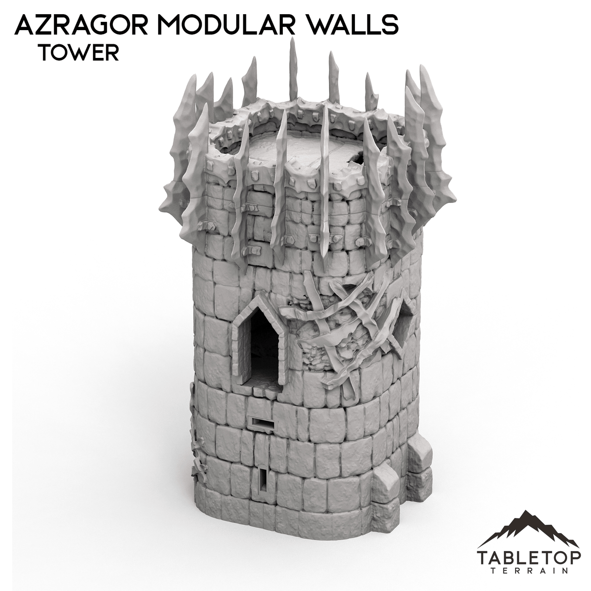 Tabletop Terrain Walls Azragor Modular Walls + Gate - Kingdom of Azragor