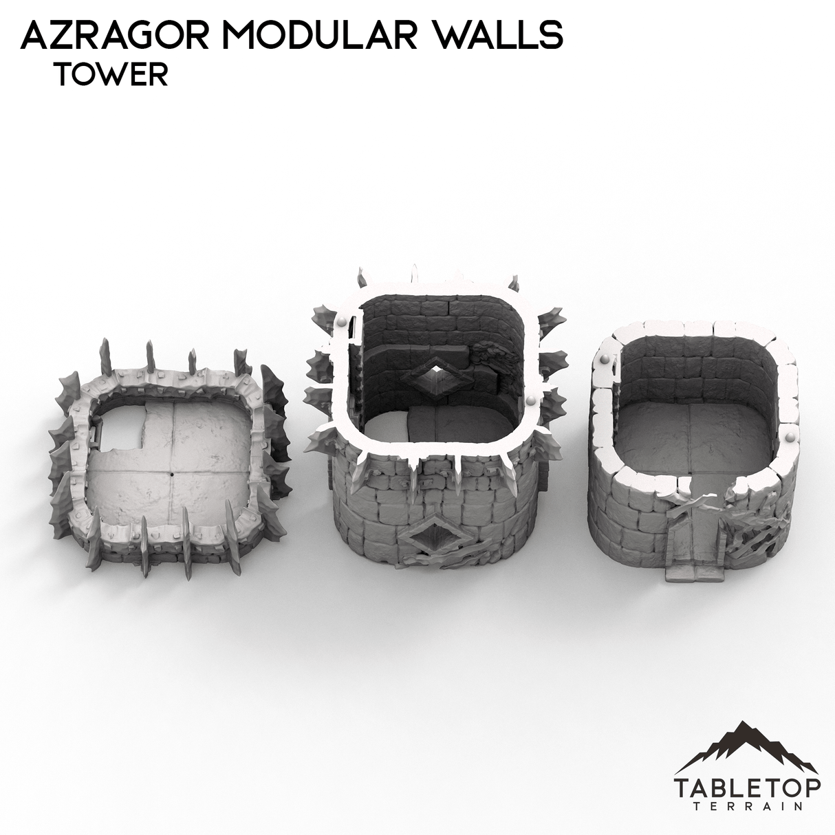 Tabletop Terrain Walls Azragor Modular Walls + Gate - Kingdom of Azragor