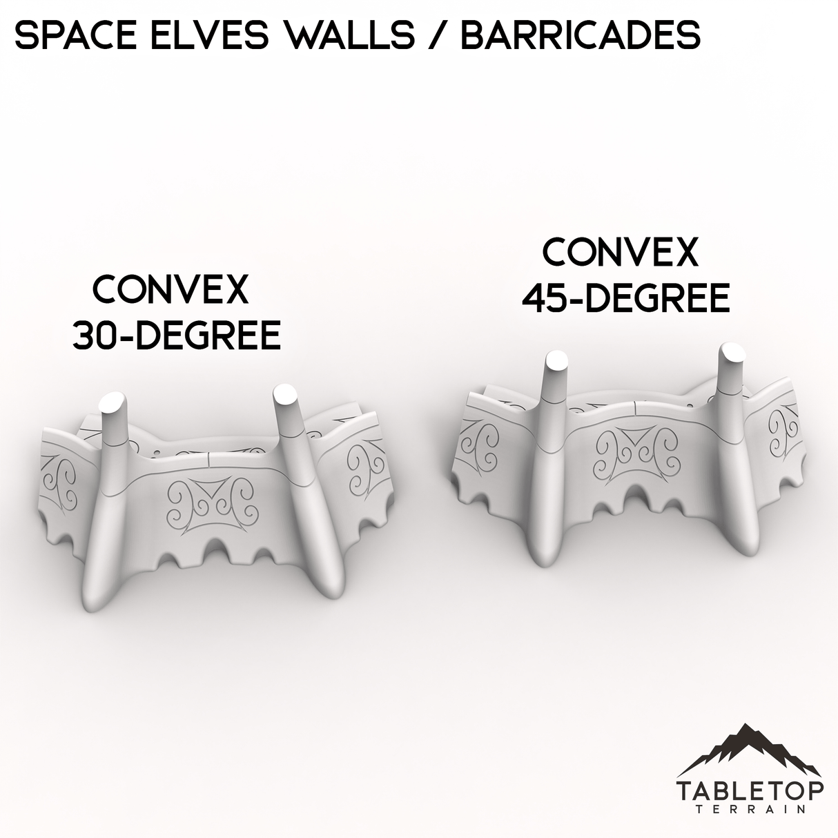 Tabletop Terrain Walls Convex 30 Degree Space Elves Walls / Barricades