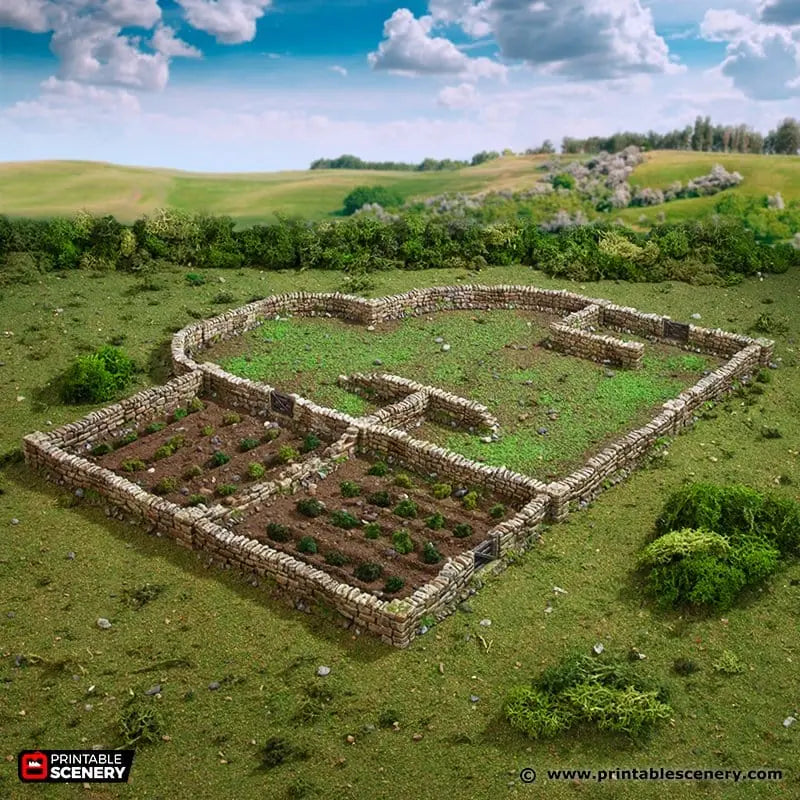 Tabletop Terrain Walls Country High Walls / Low Walls - Country & King - Fantasy Historical Walls