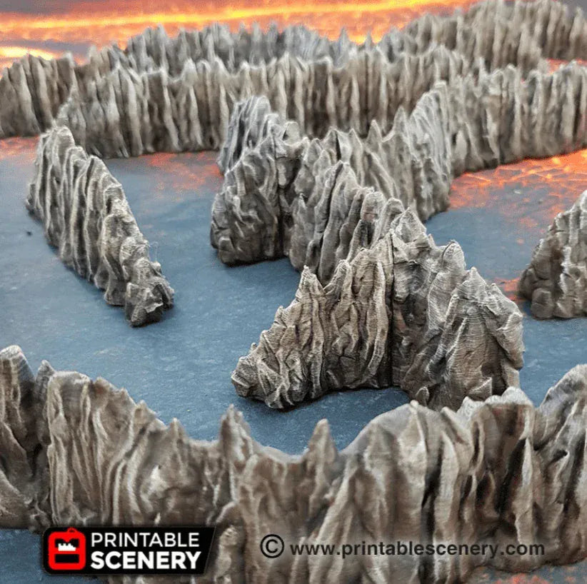 Tabletop Terrain Walls Dark Caverns - Fantasy Scatter Terrain