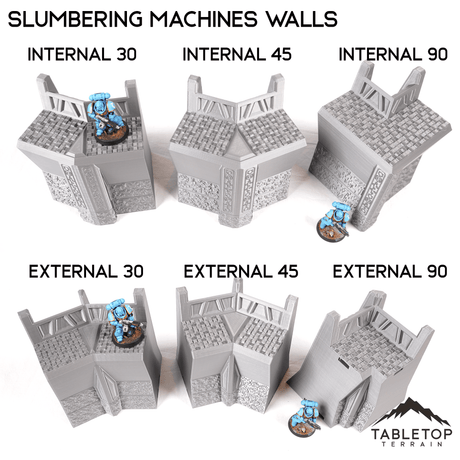 Tabletop Terrain Walls External 30 Corner Slumbering Machines Walls