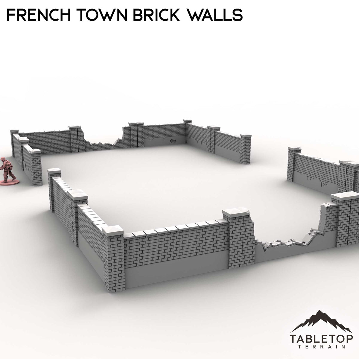 Tabletop Terrain Walls French Town Brick Walls