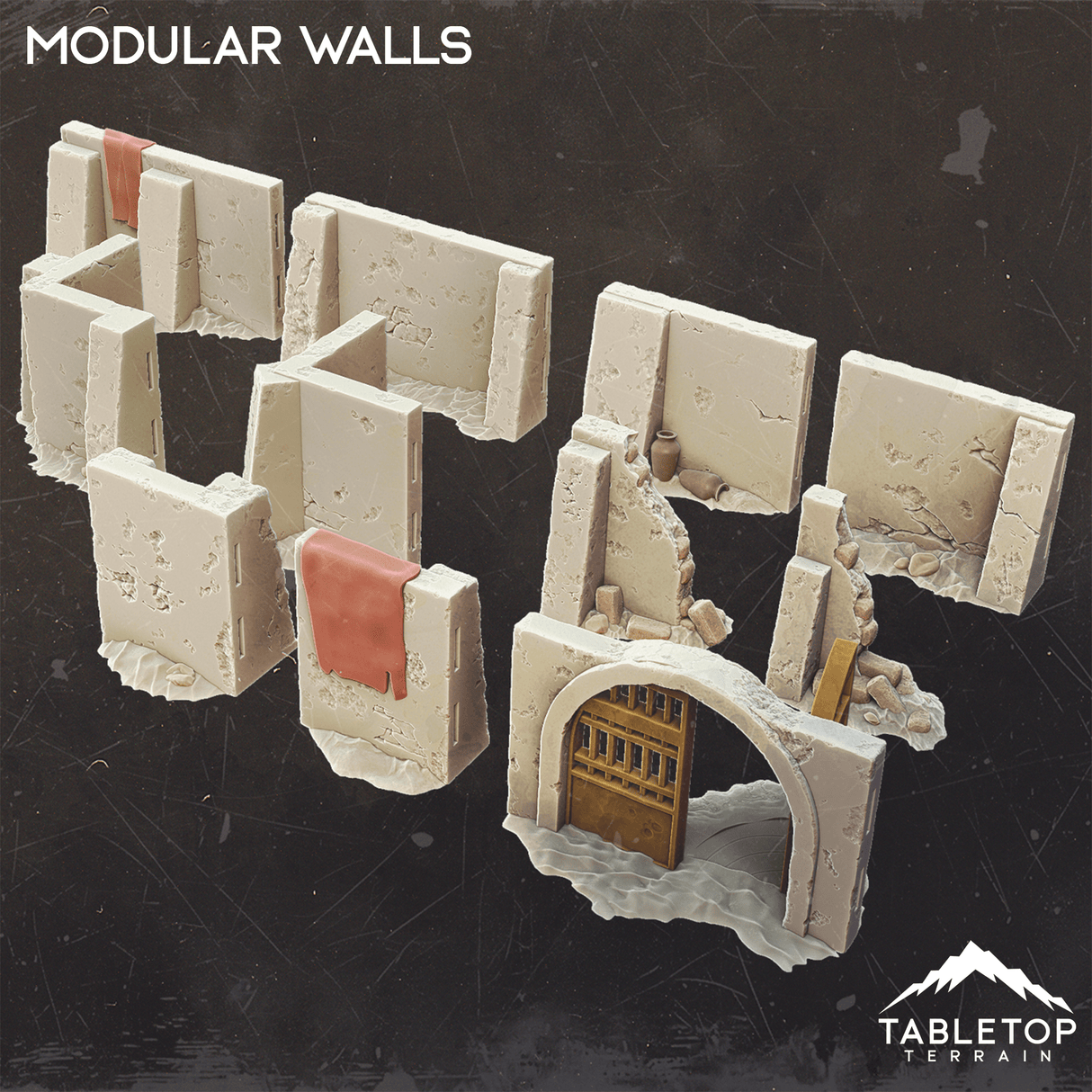 Tabletop Terrain Walls Mos Jemra Modular Walls
